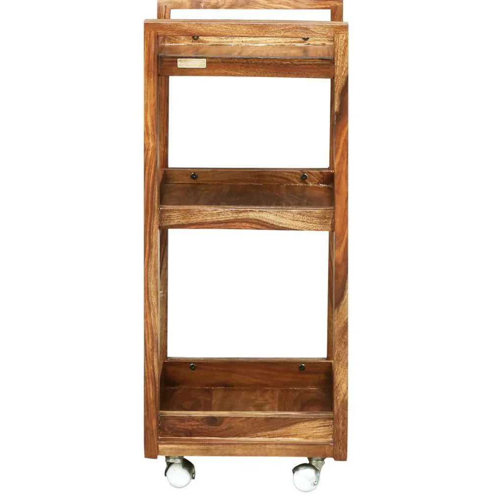 Rustic Teak Sheesham Bar Trolley