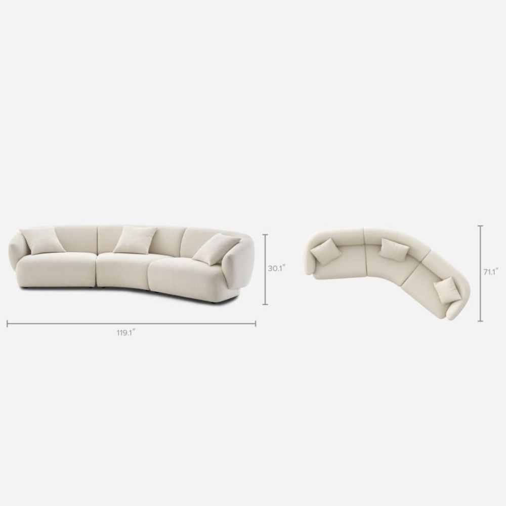 Curve Comfort Fabric Sofa