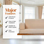 Cushioned Swing Set with Wooden Frame and Backrest