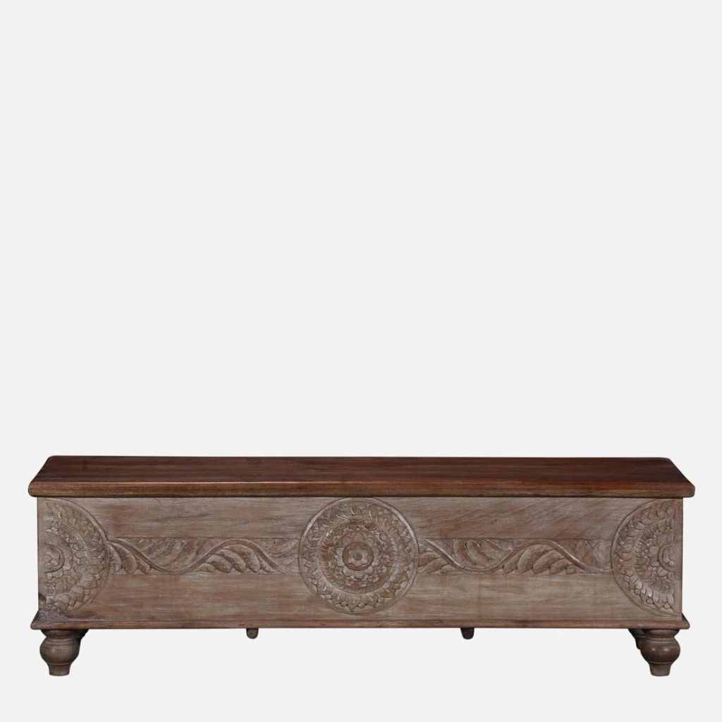 Heritage Distress Finish Wooden Storage Trunk