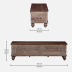 Heritage Distress Finish Wooden Storage Trunk