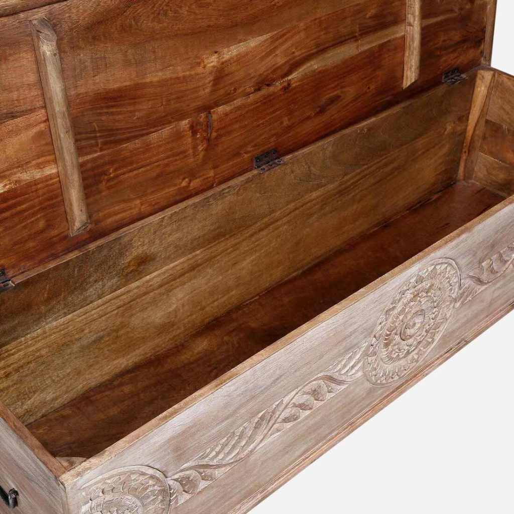 Heritage Distress Finish Wooden Storage Trunk