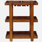 Regal Teak Finish Wooden Bar Trolley
