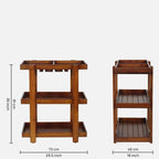 Regal Teak Finish Wooden Bar Trolley
