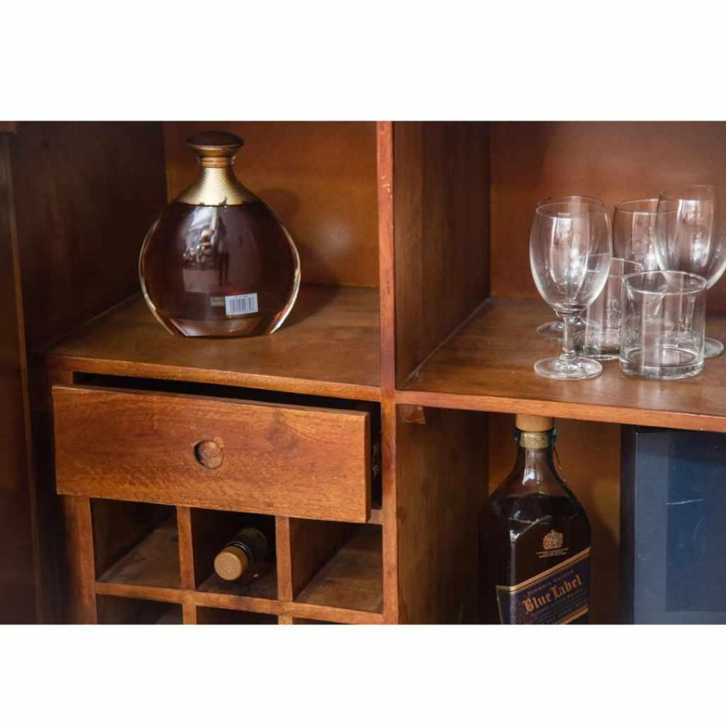 Luxe Touch Mango Wood Bar Cabinet