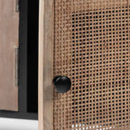 Coastal Charm TV Stand in Wood and Rattan