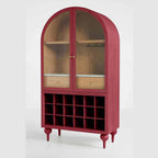 Rustic Charm Solid Wood Bar Cabinet