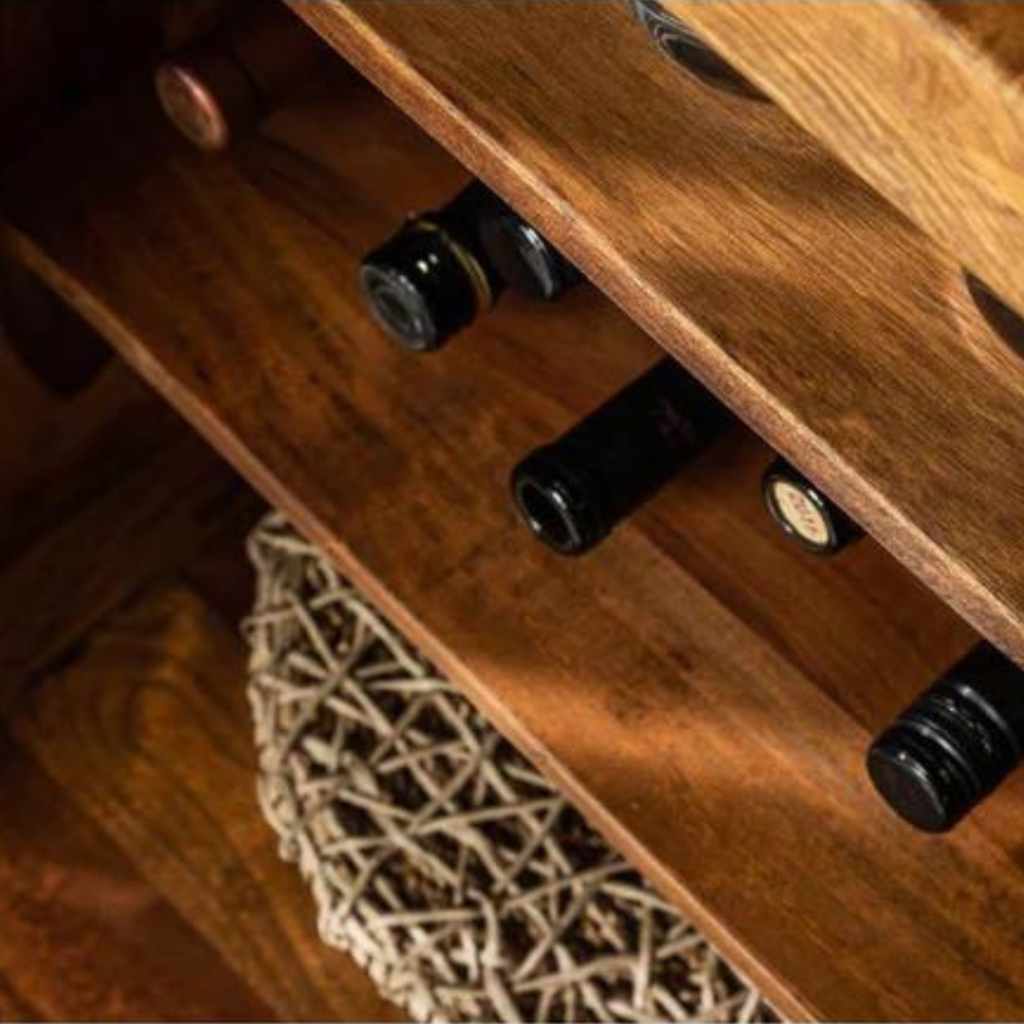 Heritage Sheesham Wood Bar Cabinet in Natural Finish