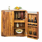 Heritage Sheesham Wood Bar Cabinet in Natural Finish