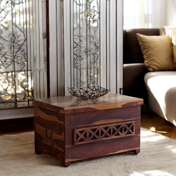 Teak Glow Sheesham Wood Linen Chest
