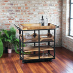 Heritage Teak Solid Wood Bar Trolley