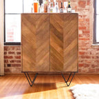 Luxe Touch Mango Wood Bar Cabinet