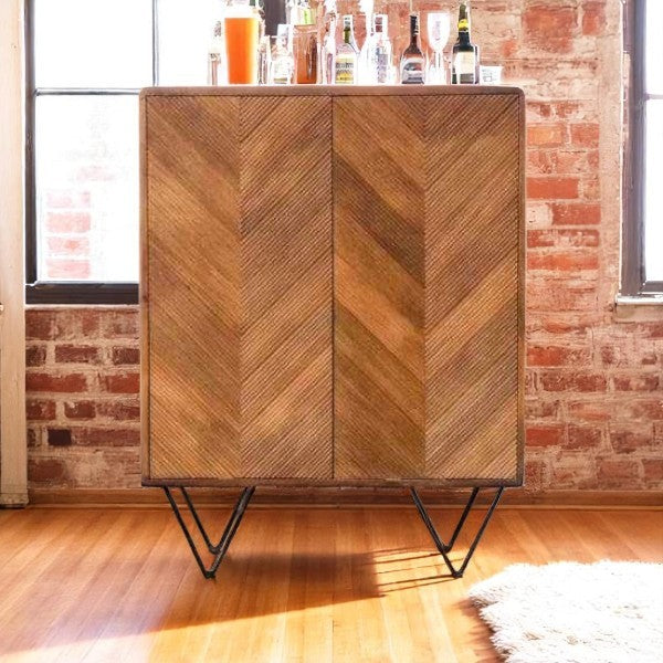 Luxe Touch Mango Wood Bar Cabinet