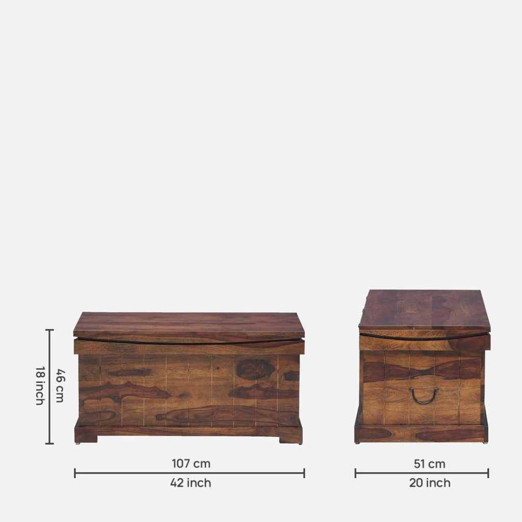 Heirloom Sheesham Wood Trunk in Teak Look