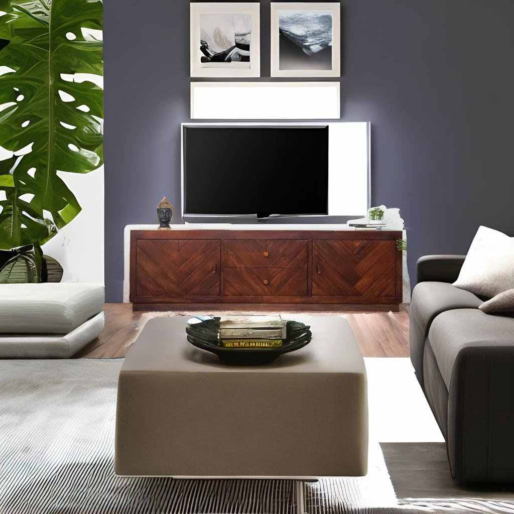 Modern Craft Ebony Mango TV Cabinet