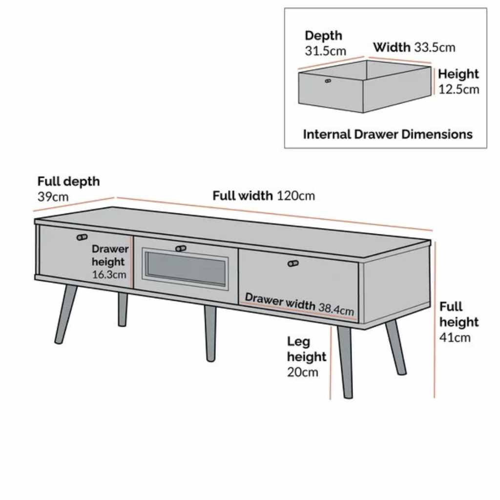 Rattan Weave TV Cabinet in Natural Finish