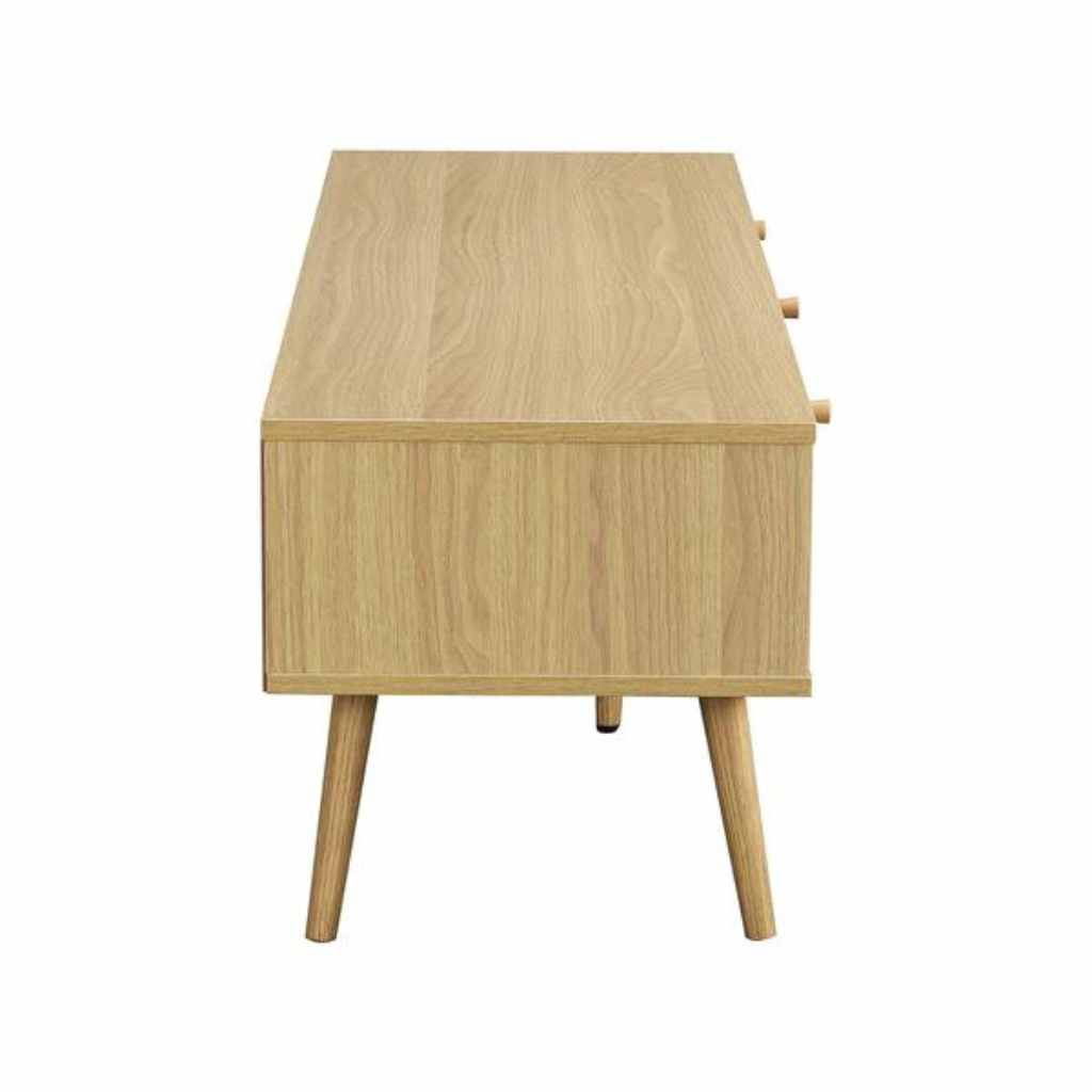 Rattan Weave TV Cabinet in Natural Finish