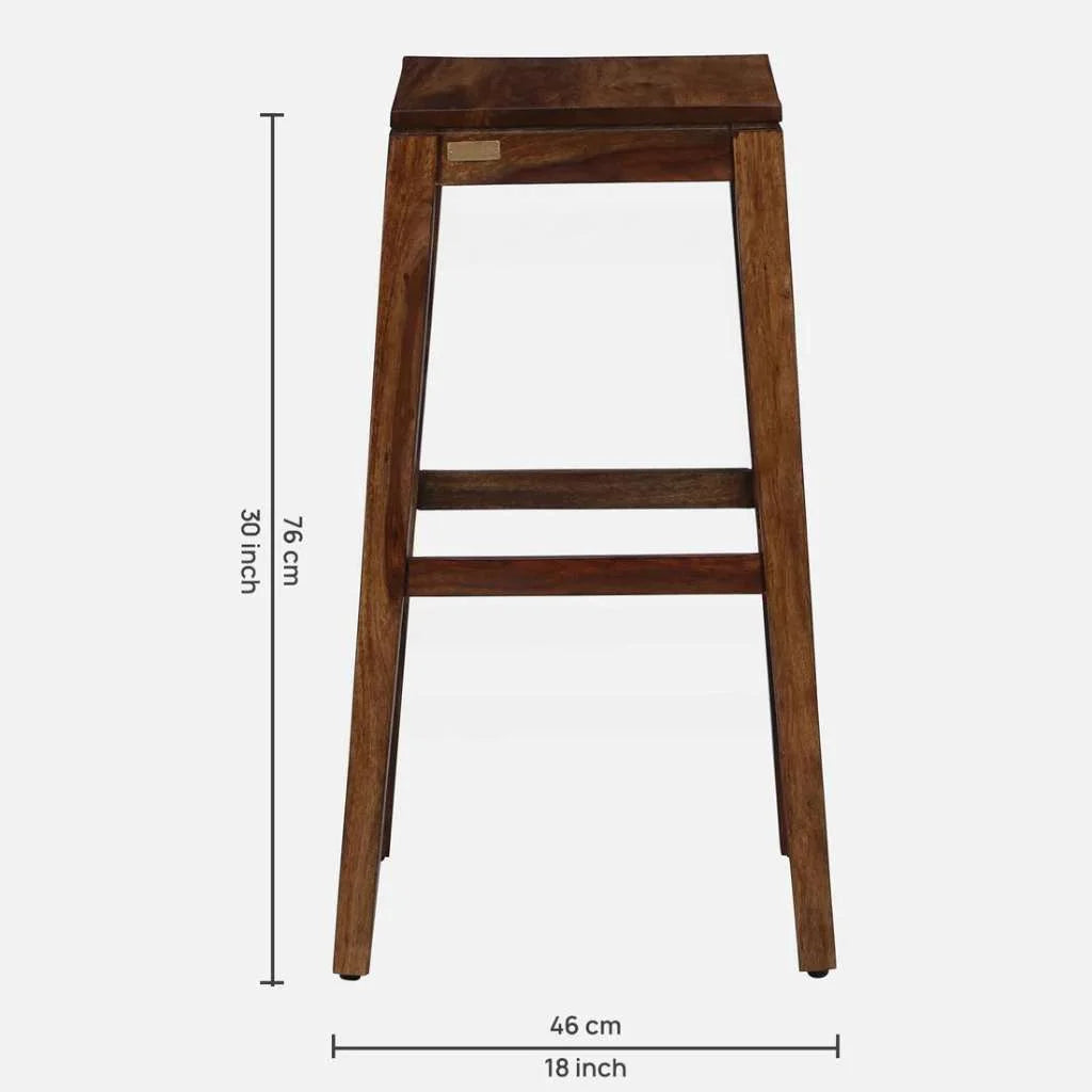 Sheesham Wood Bar Table Set with Two Matching Stools