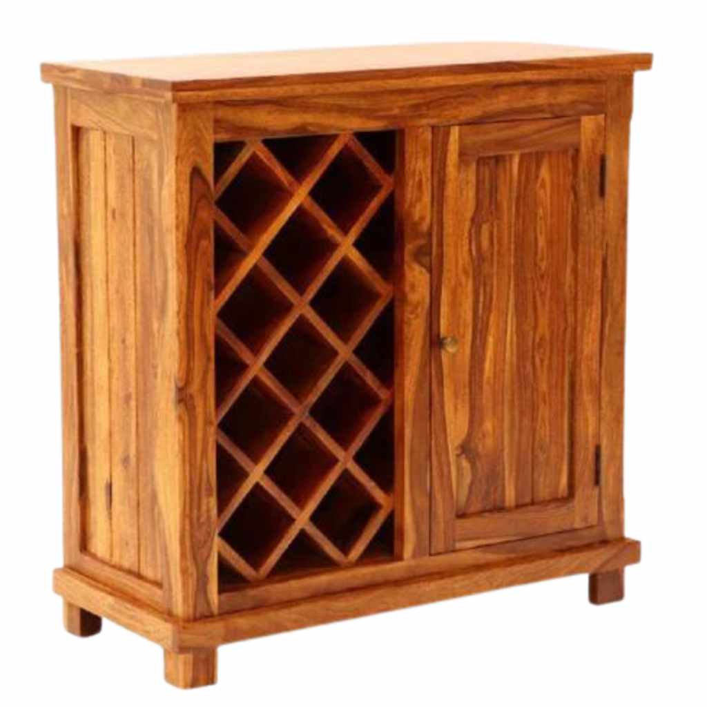 Regal Sheesham Wood Bar Cabinet in Provincial Finish