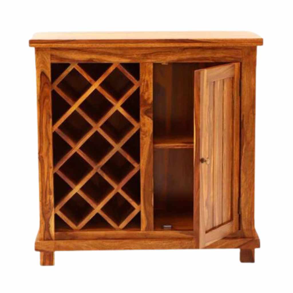 Regal Sheesham Wood Bar Cabinet in Provincial Finish