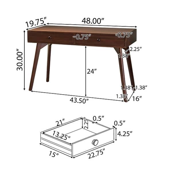 Sheesham Wood Desk with Two Drawers