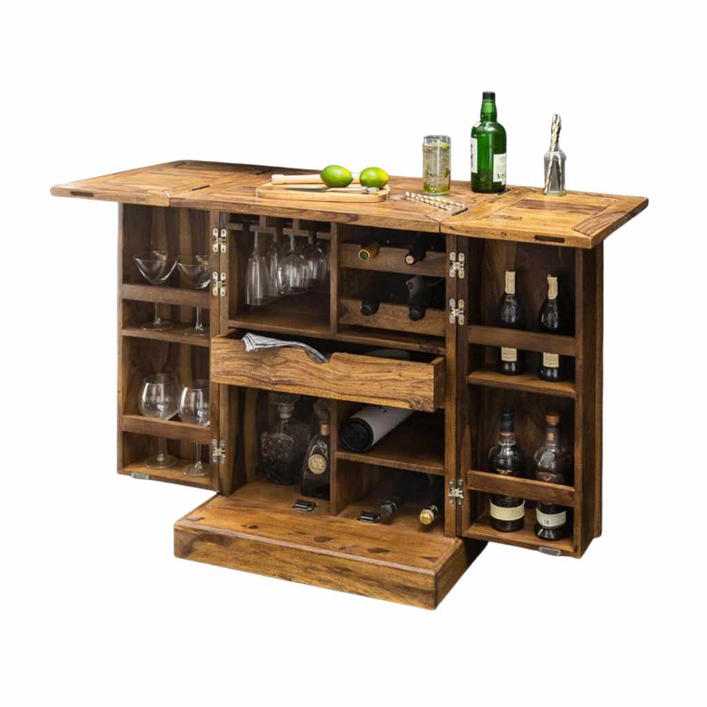 Urban Luxe Sheesham Wood Bar Cabinet
