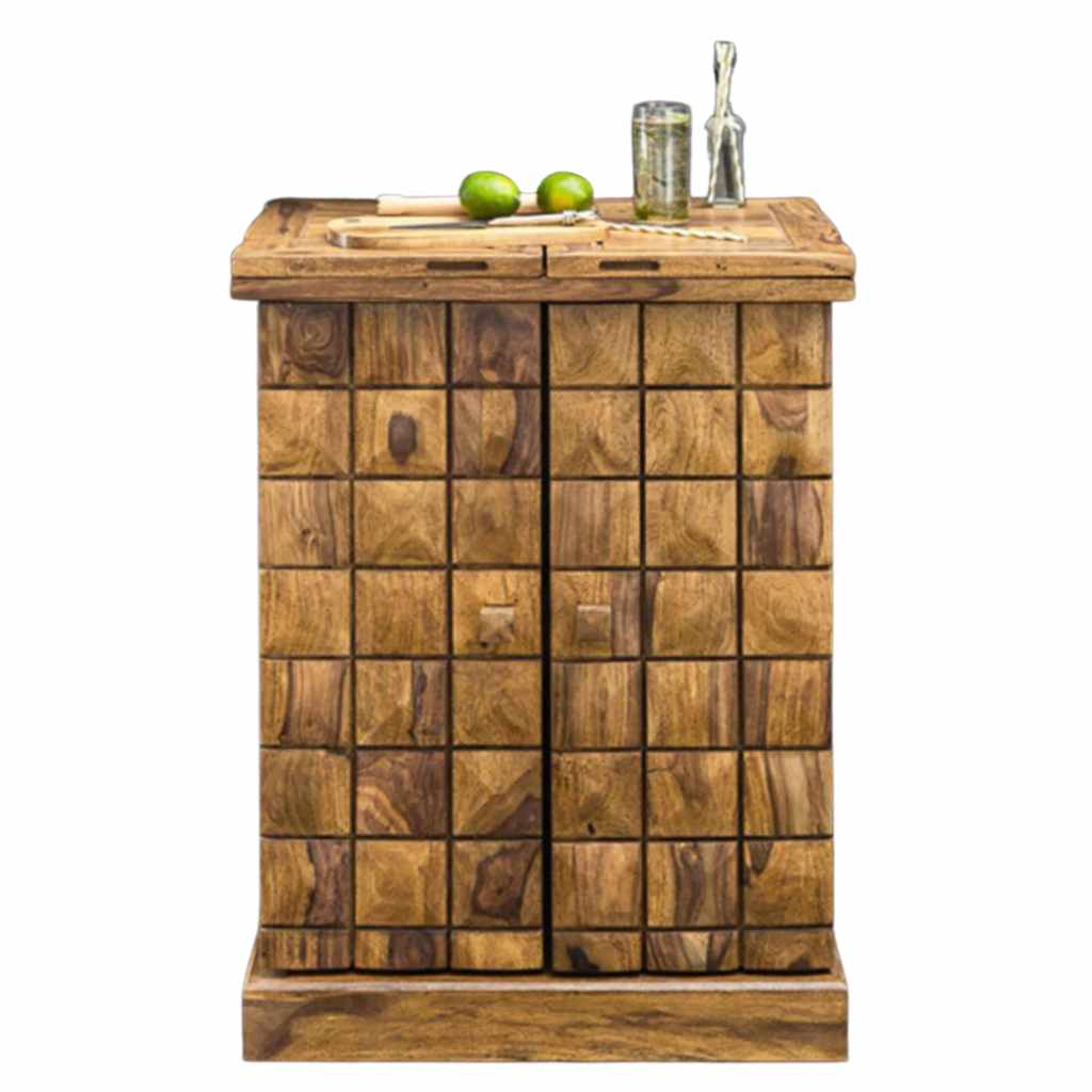 Urban Luxe Sheesham Wood Bar Cabinet