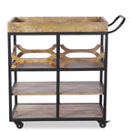 Heritage Teak Solid Wood Bar Trolley