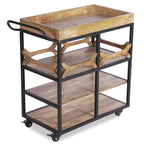 Heritage Teak Solid Wood Bar Trolley