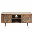 Compact Elegance Mango Wood Media Console