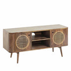 Compact Elegance Mango Wood Media Console