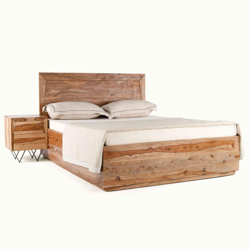 Sleek Wood Hydraulic Bed