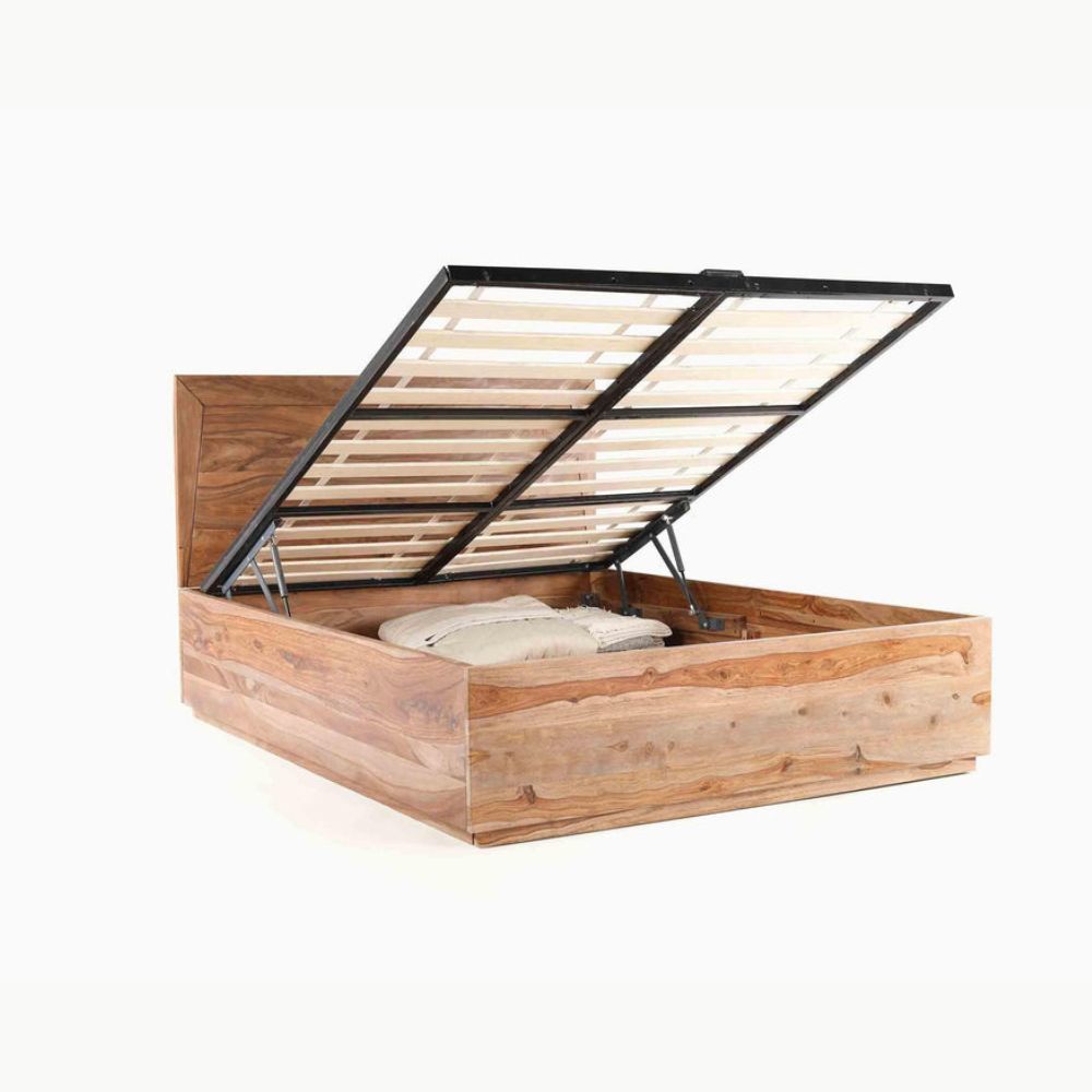 Sleek Wood Hydraulic Bed