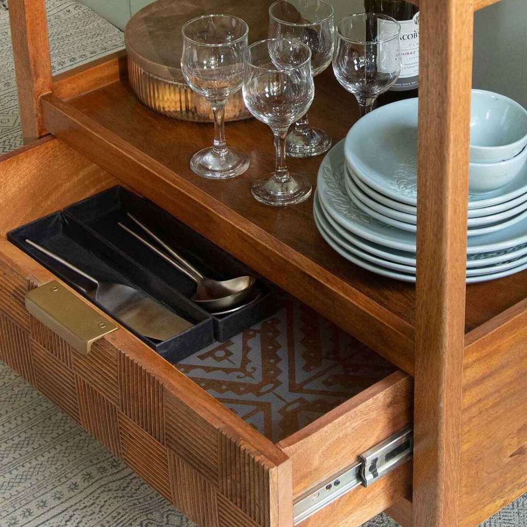 Heritage Mango Wood Beverage Cart