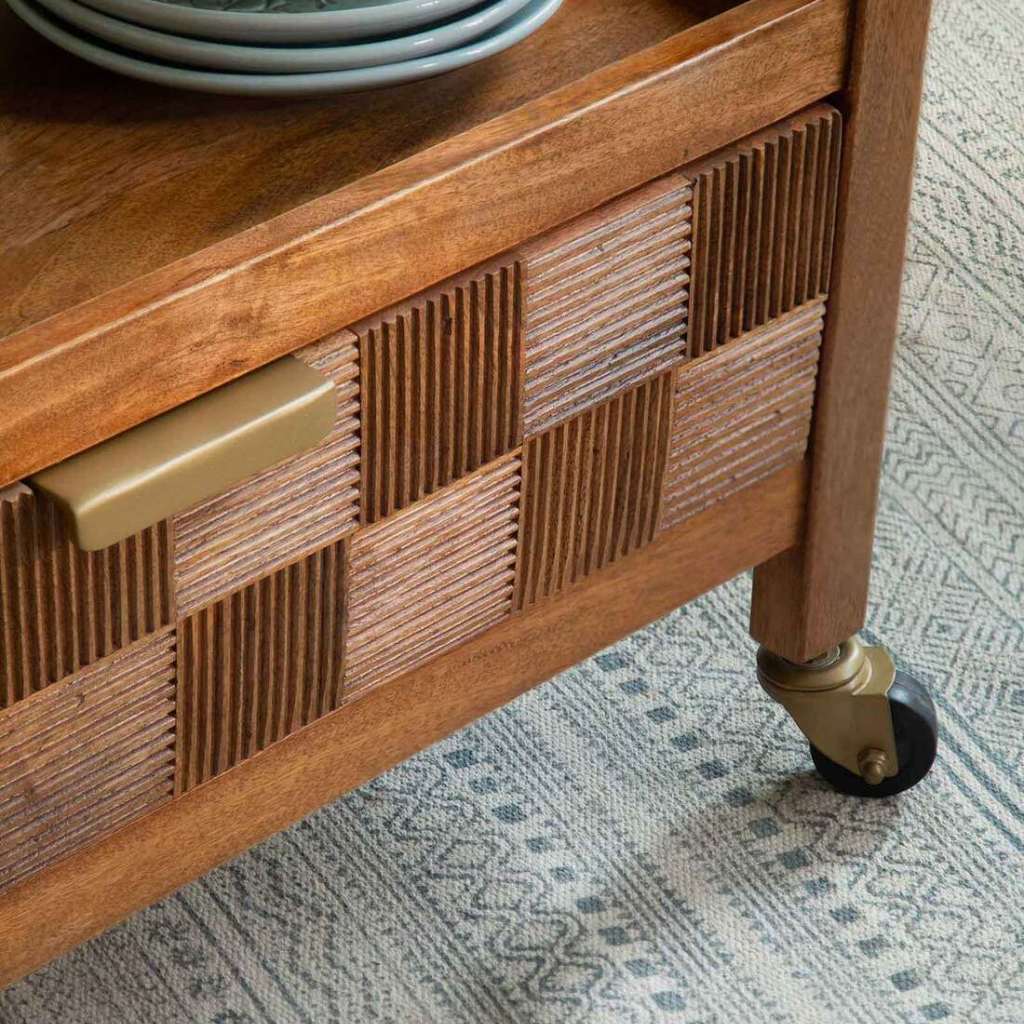 Heritage Mango Wood Beverage Cart