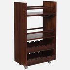 Walnut Charm Solid Wood Bar Trolley