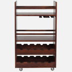 Walnut Charm Solid Wood Bar Trolley