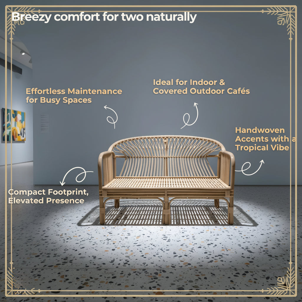 Hikari Nest Natural Rattan 2-Seater Sofa