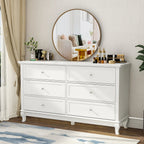 White Beauty Wooden Chest with 6 Drawers