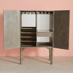 Elegant Foliage Handcarved Bar Cabinet