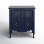 Solid Wood 2 Drawer Chest of Drawers in Blue