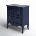 Solid Wood 2 Drawer Chest of Drawers in Blue