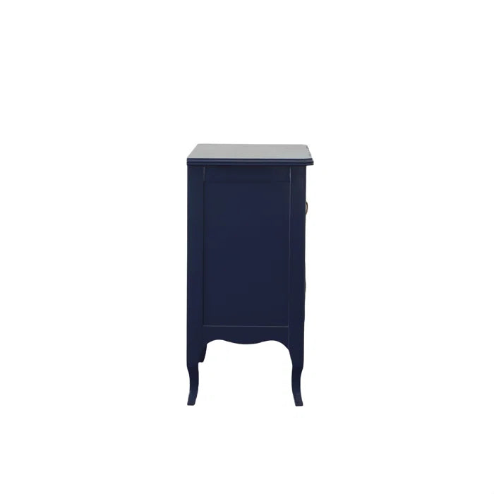 Solid Wood 2 Drawer Chest of Drawers in Blue