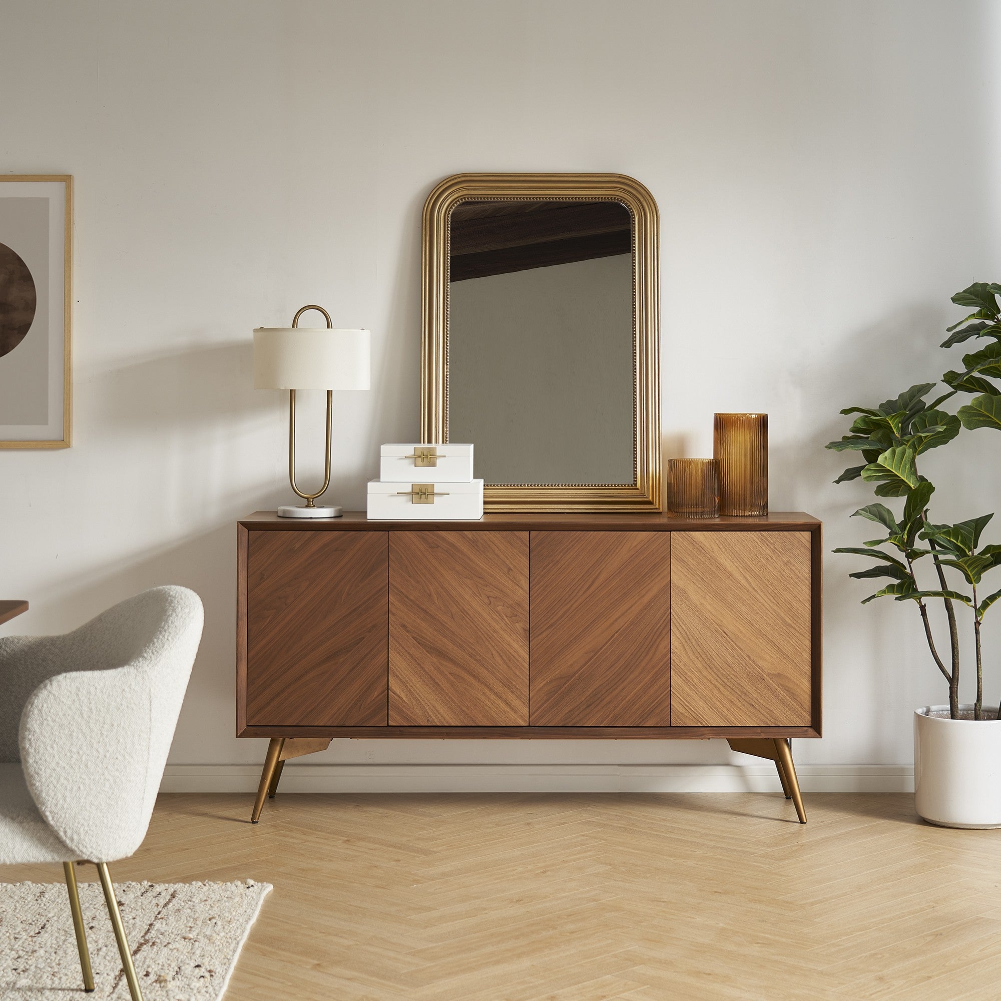 Luka Premium Walnut Cabinet