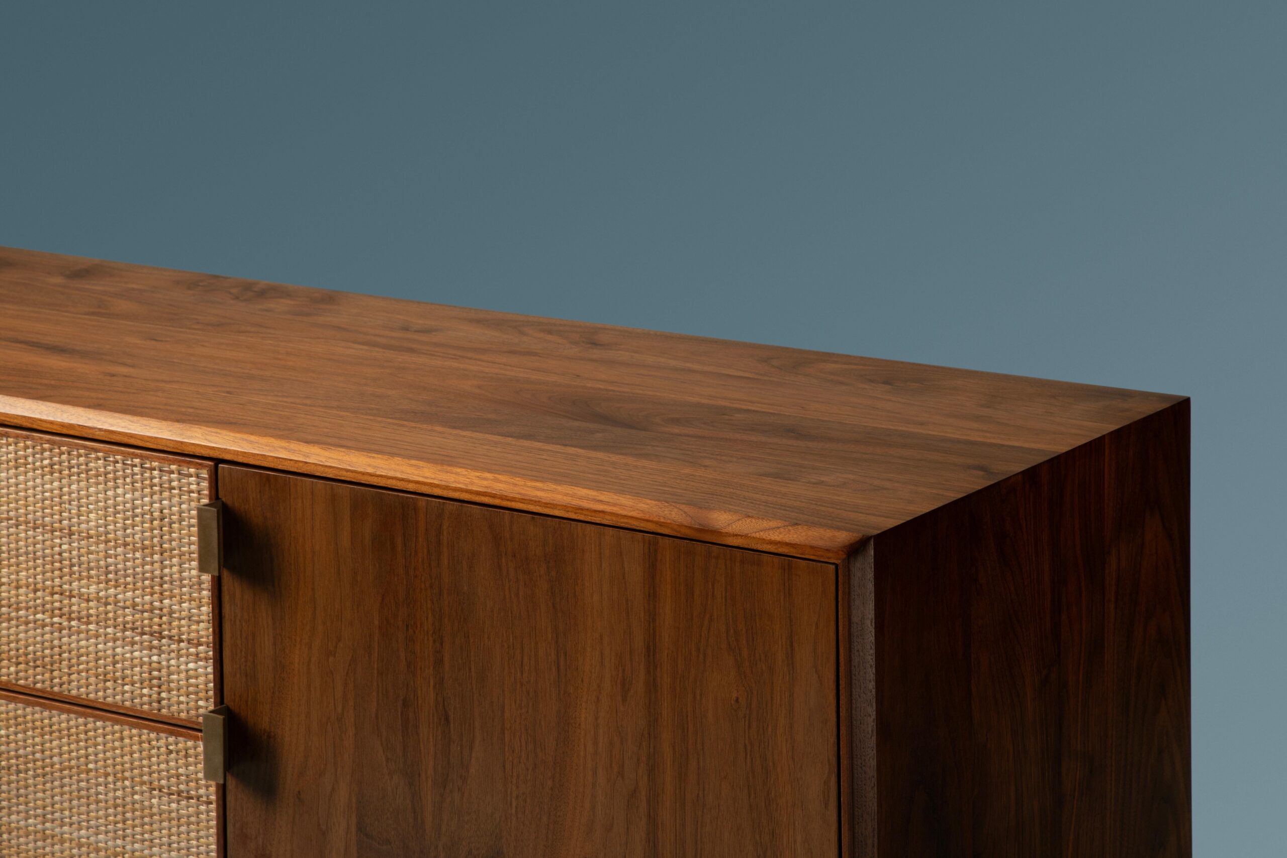 Modern Solid Wood Augusto Credenza With Rattan