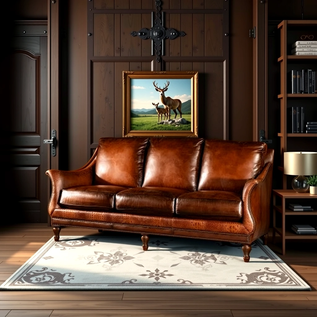 Georgia Vintage Brown Leather Sofa