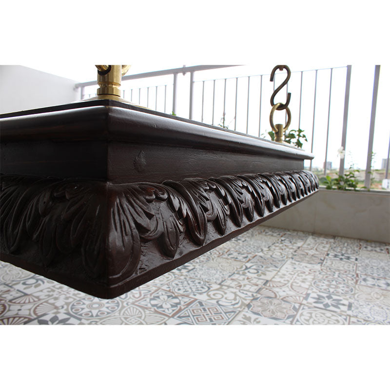 Carved Edge Teakwood Plank Swing