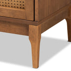 Walnut Rattan Dresser