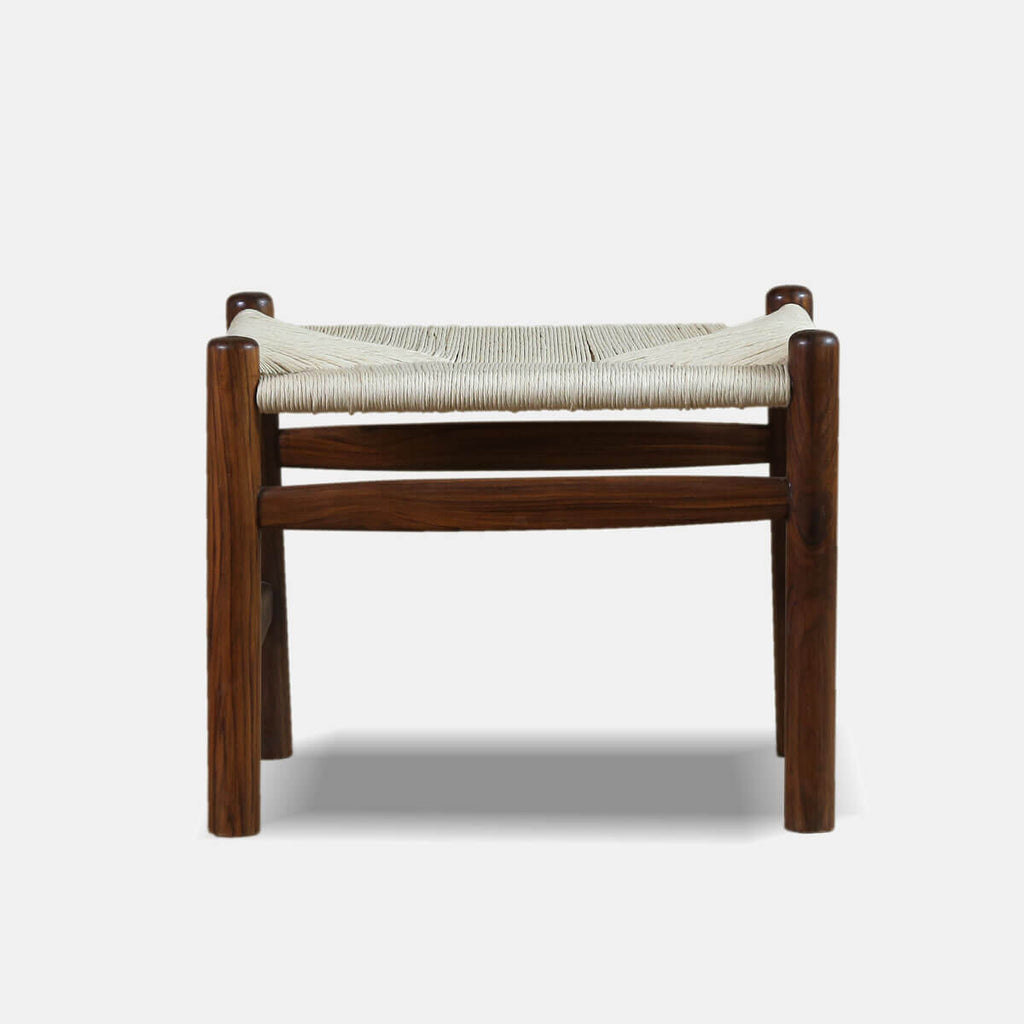 Nordic Teakwood Woven Stool
