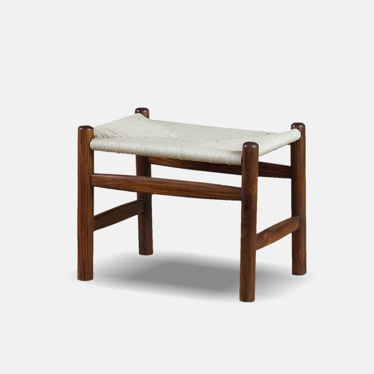Nordic Teakwood Woven Stool